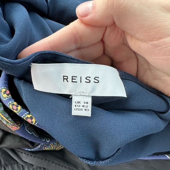 REISS navy blue Frankie bow back jumpsuit US 10 - Picture 4 of 7